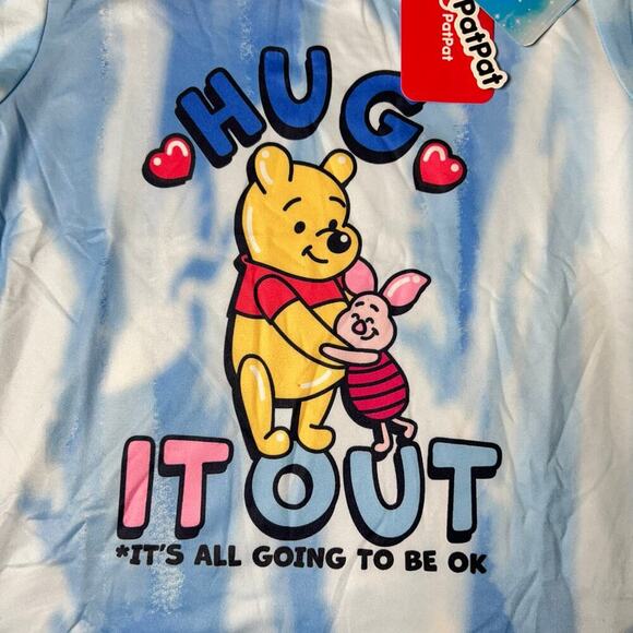 Winnie The Pooh Tee Youth 8-9‎ Blue White Tie-Dye Disney PatPat T-Shirt NEW - Picture 4 of 9